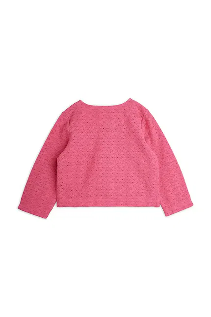 Кардиган детский на пуговицах Lace patch Mini Rodini, розовый — фото 3