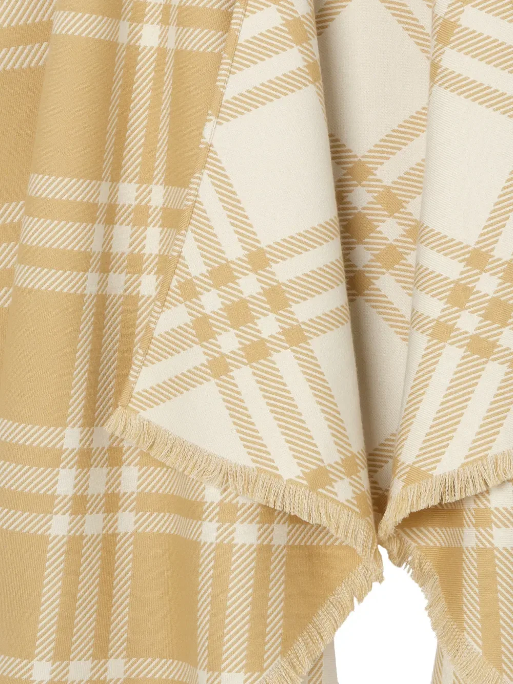 Клетчатая шерстяная шелково-кашемировая накидка Burberry, нейтральный — фото 2
