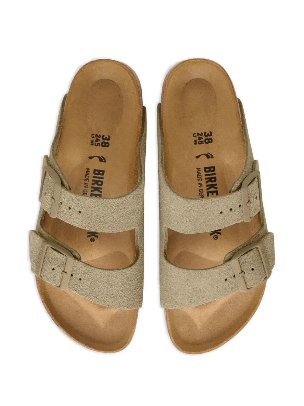 Сандалии Arizona с пряжкой из замши Birkenstock Kids, нейтральный — фото 4