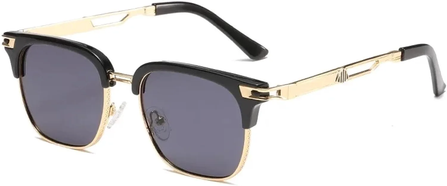 

Модные солнцезащитные очки в металлической оправе для женщин и мужчин, классический винтажный стиль, аксессуары, защита от УФ-излучения UV400 TVTBBVV, C3