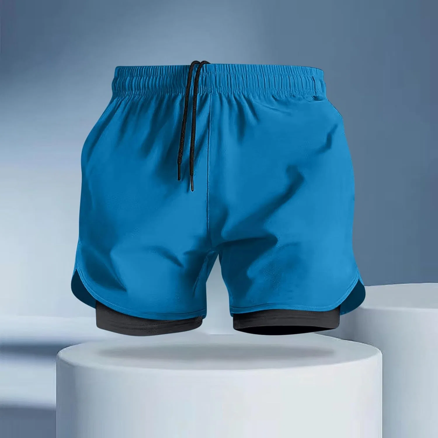 Мужские шорты 2 в 1 Athletic Quick Dry, синие — фото 2