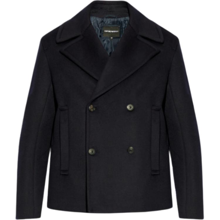 

Двубортный пиджак с длинными рукавами EMPORIO ARMANI, синий