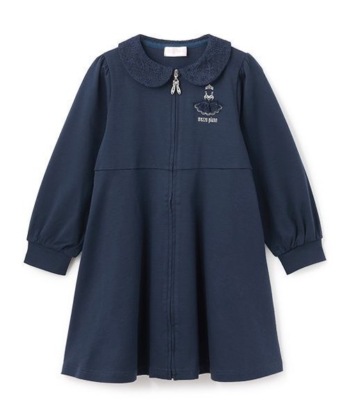 Платье с воротником и разрезом спереди Mezzo piano, Navy blue