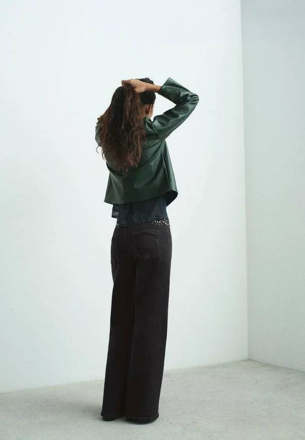 Куртка из искусственной кожи для подростков Mango Kids, Green — фото 2