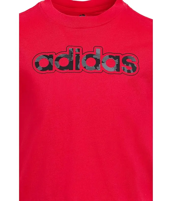 Детский комплект с камуфляжем All Over Print Camo Shorts Set Adidas Kids, White/Black/Black — фото 3