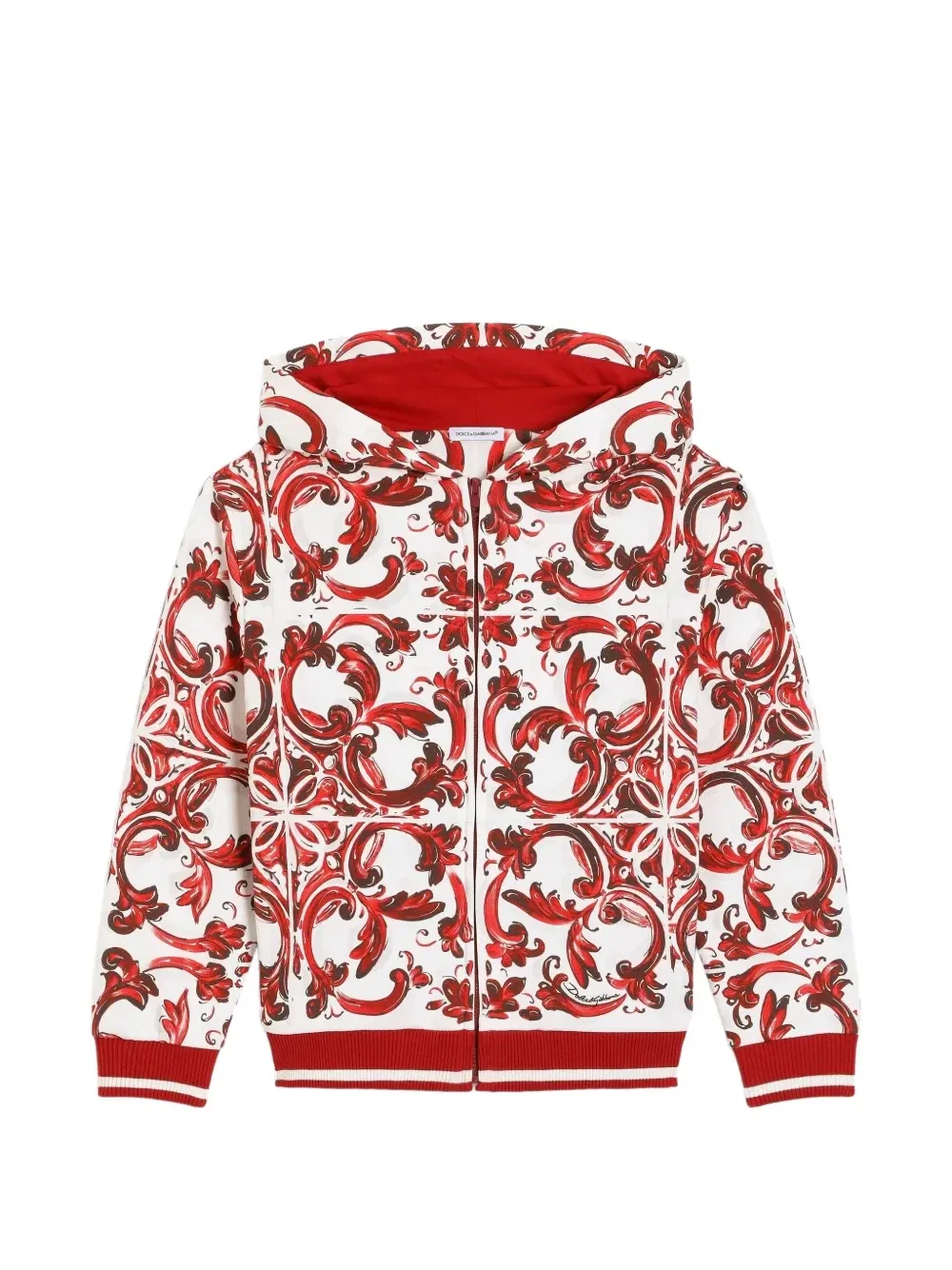 Толстовка с принтом "Майолика" Dolce & Gabbana Kids, белый