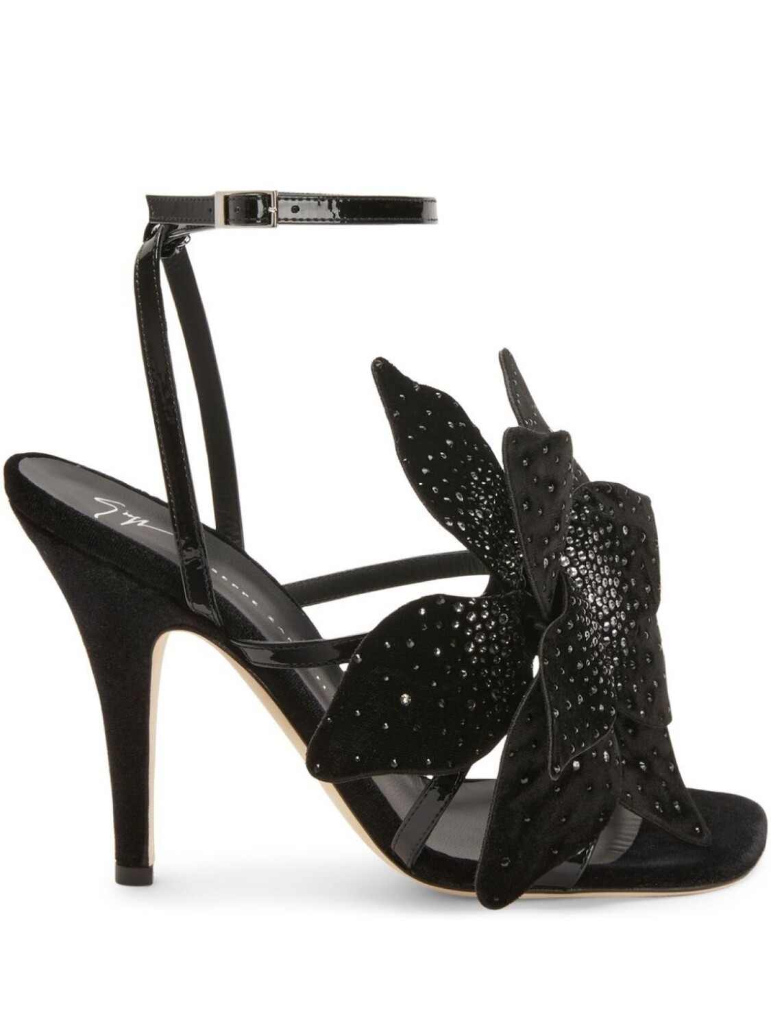 

Giuseppe Zanotti босоножки Florant с цветочным декором, черный
