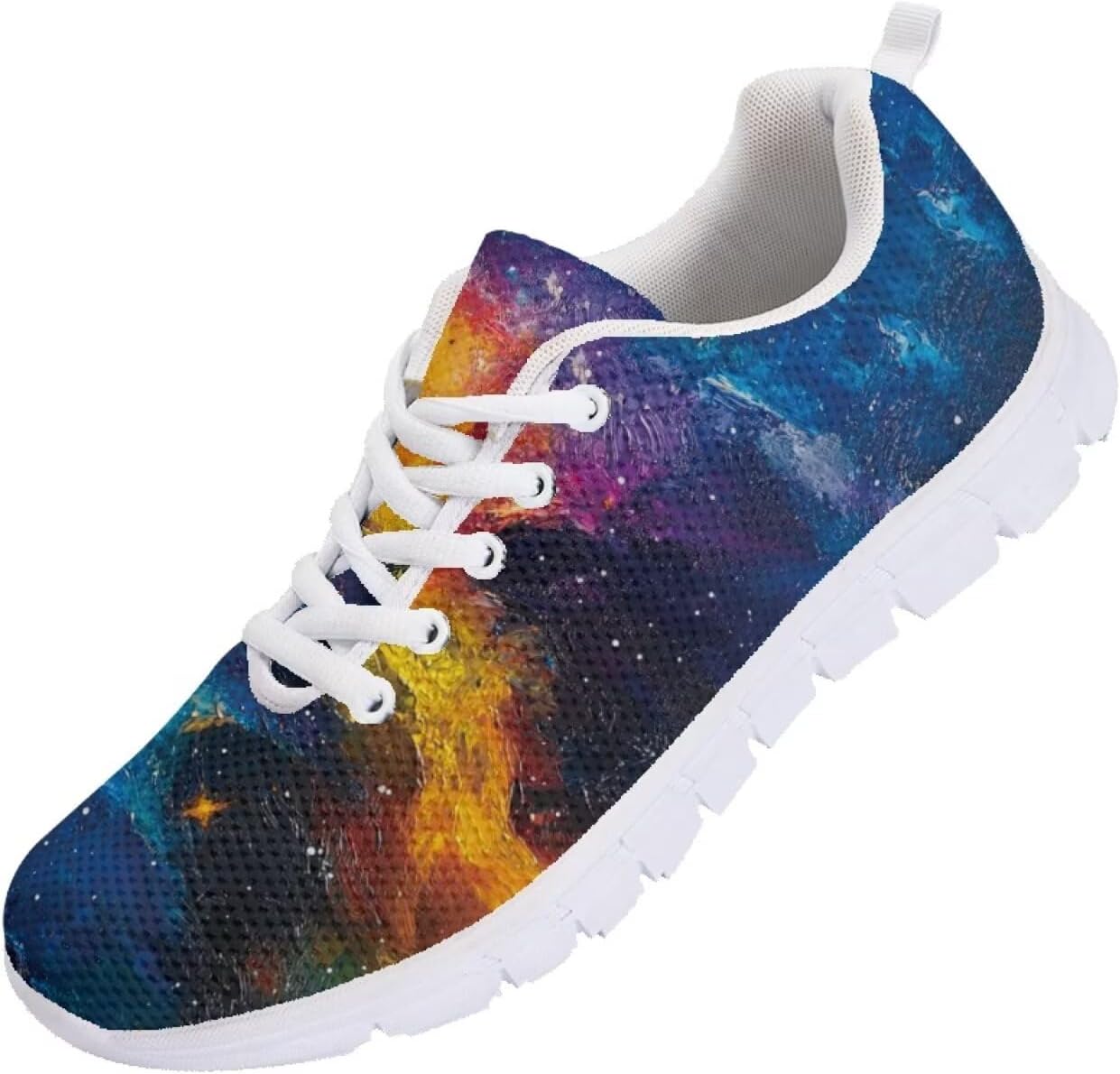 

Мужские кроссовки Forchrinse для бега с шнуровкой, легкие спортивные теннисные кроссовки для ходьбы, Galaxy Print