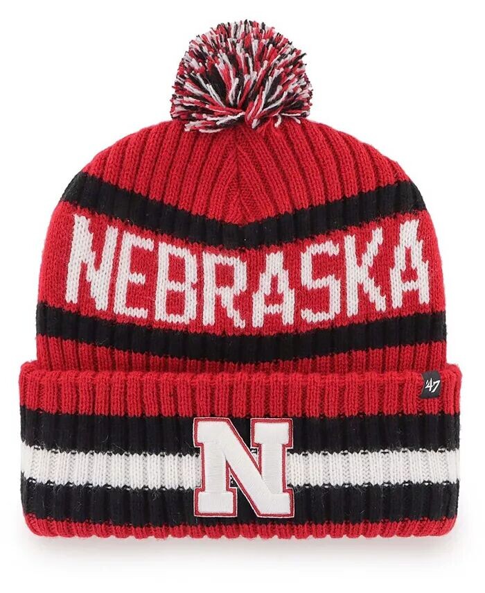 

Мужская шапка-манжета с помпоном Scarlet Nebraska Huskers Bering '47 Brand