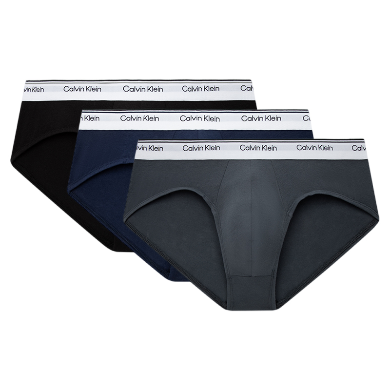 

Мужские трусы 3 штуки Calvin Klein, RSS-синий белый Edge/серый белыйEdge/черный with белый Edge