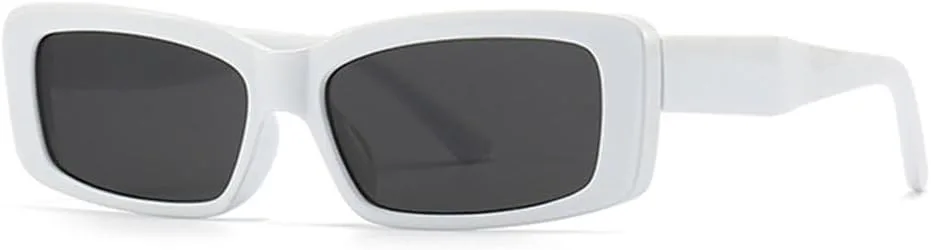 

Женские солнцезащитные очки прямоугольной формы, ретро-очки, защита от УФ-излучения UV400, мужские модные солнцезащитные очки светло-серого цвета generic, White Gray