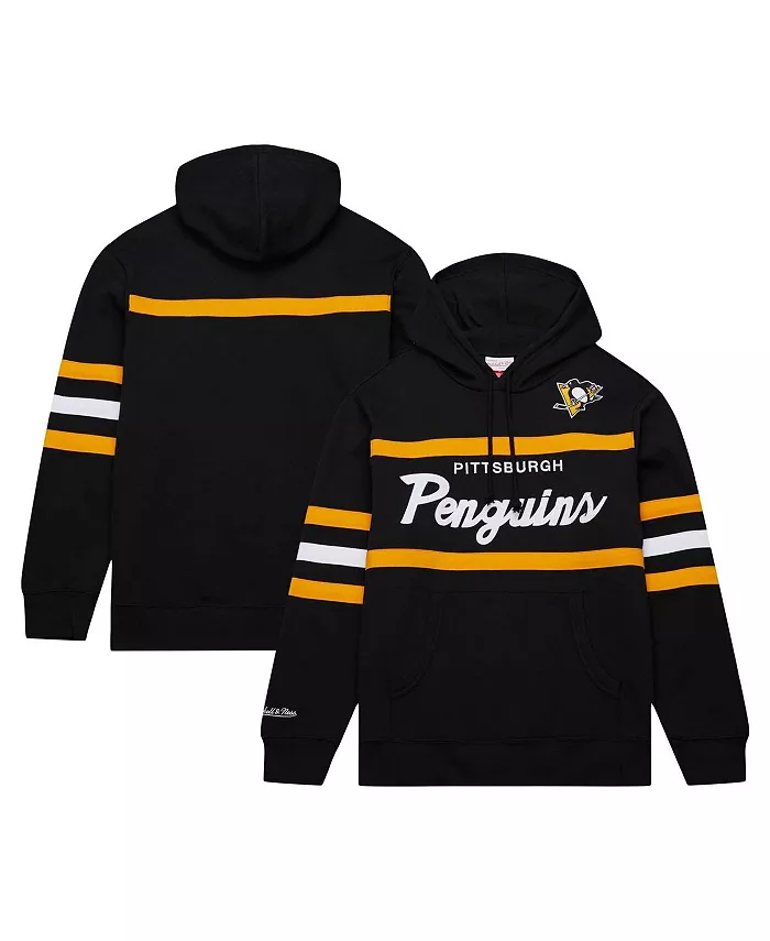 

Мужская черная толстовка с капюшоном Pittsburgh Penguins Head Coach Mitchell & Ness