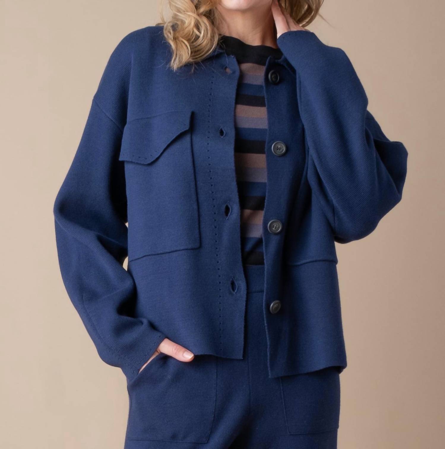 

Куртка Matilde Double Knit темно-синего цвета Margaret O'Leary