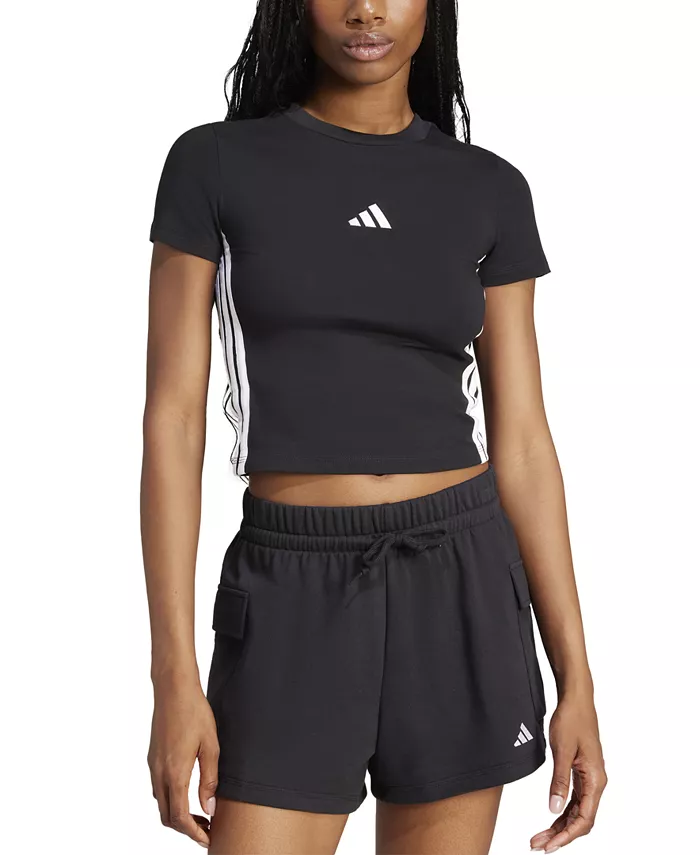 

Женская базовая футболка с коротким рукавом Slim-Fit Baby T-Shirt adidas, черный