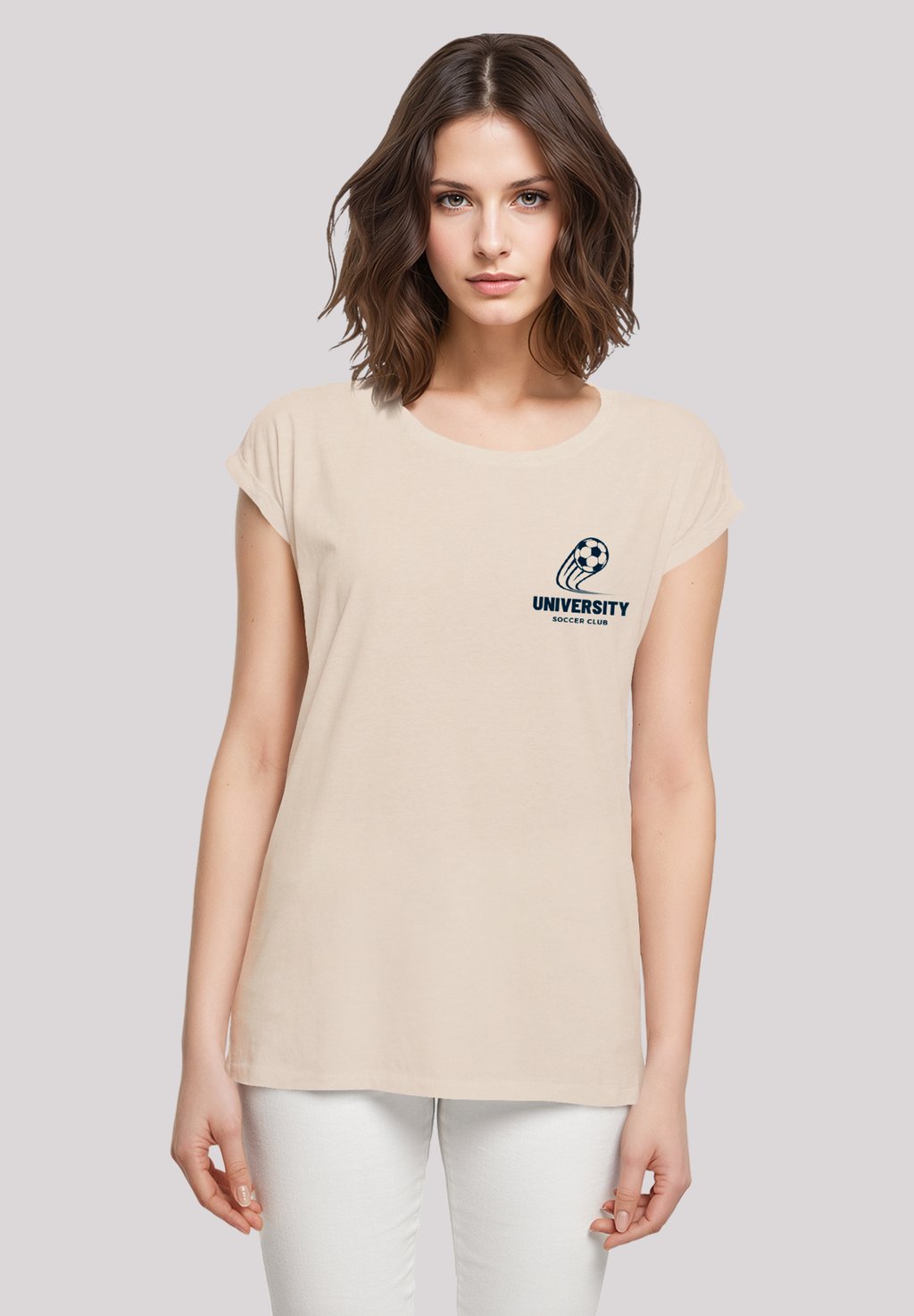 

Футболка с принтом UNIVERSITY SOCCER CLUB CLASSIC MINIMALIST F4NT4STIC, песочный