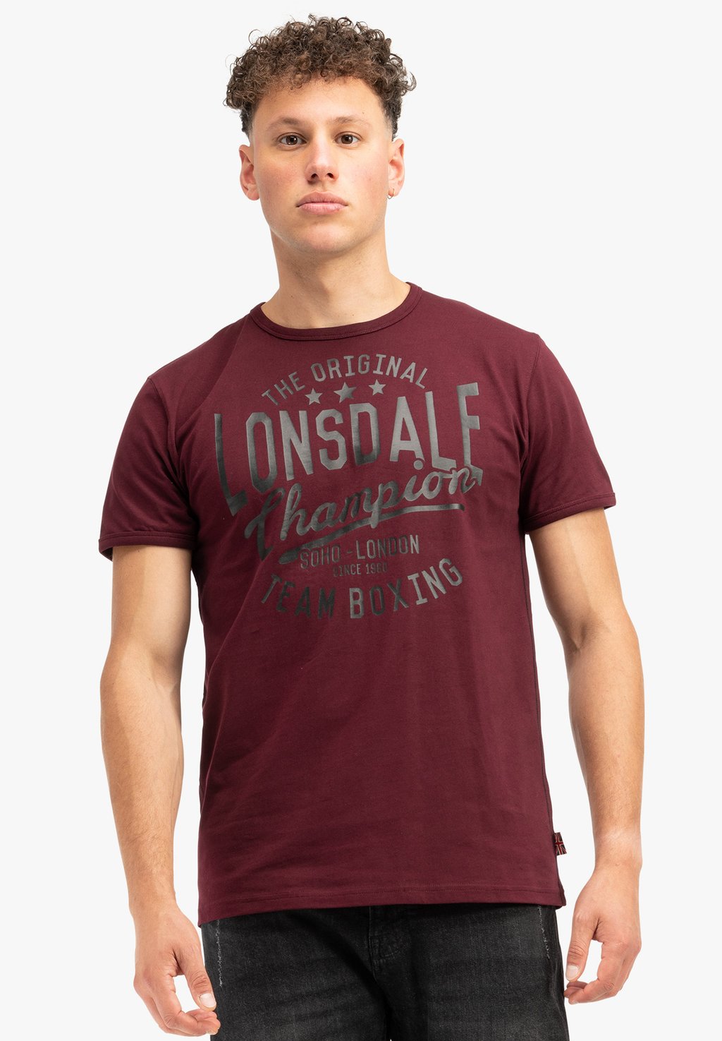

Футболка с принтом Lonsdale, темно-красный