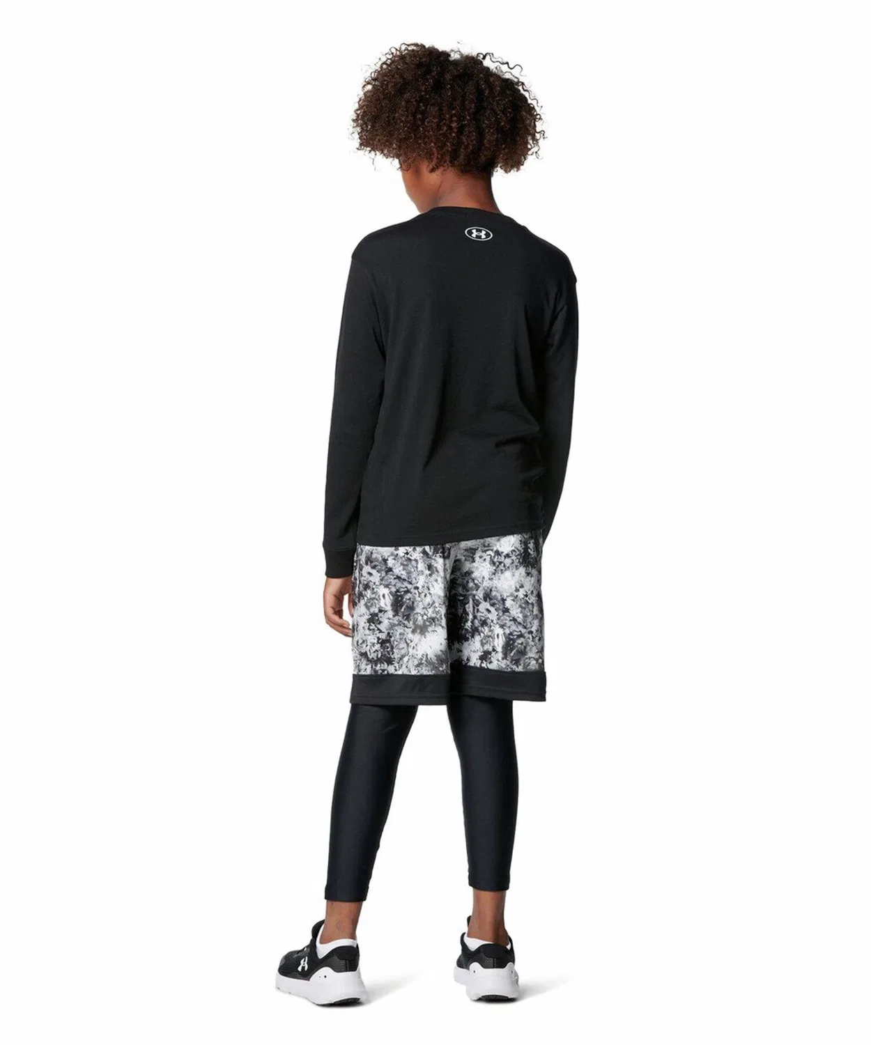Леггинсы тренировочные Under Armour HeatGear Armor, детские, чёрные — фото 4