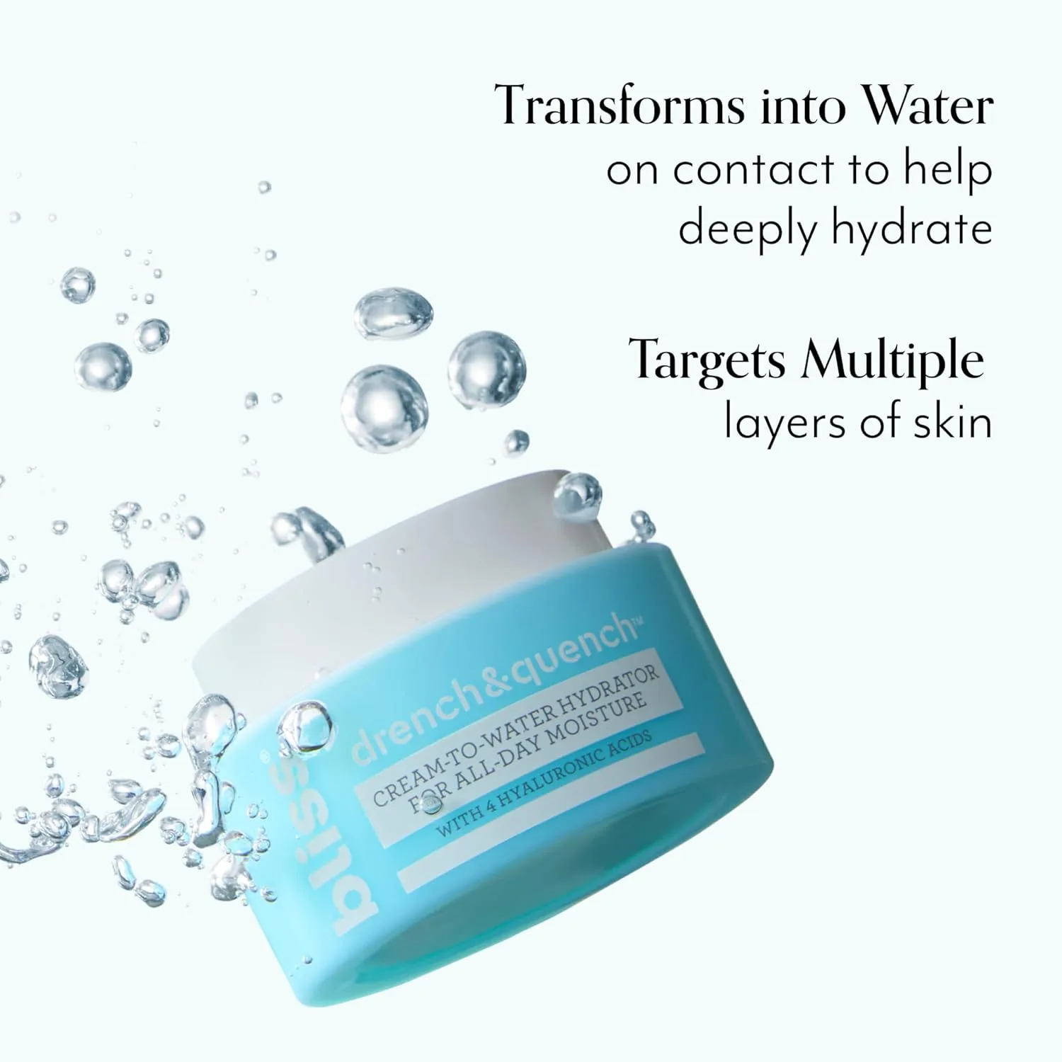 Bliss Essentials Skincare Kit: увлажняющий гель для глаз Eye Do All Things, увлажняющий крем для лица Drench & Quench с гиалуроновой кислотой и 2-в-1 очищающее пенящееся средство и эксфолиатор — фото 4