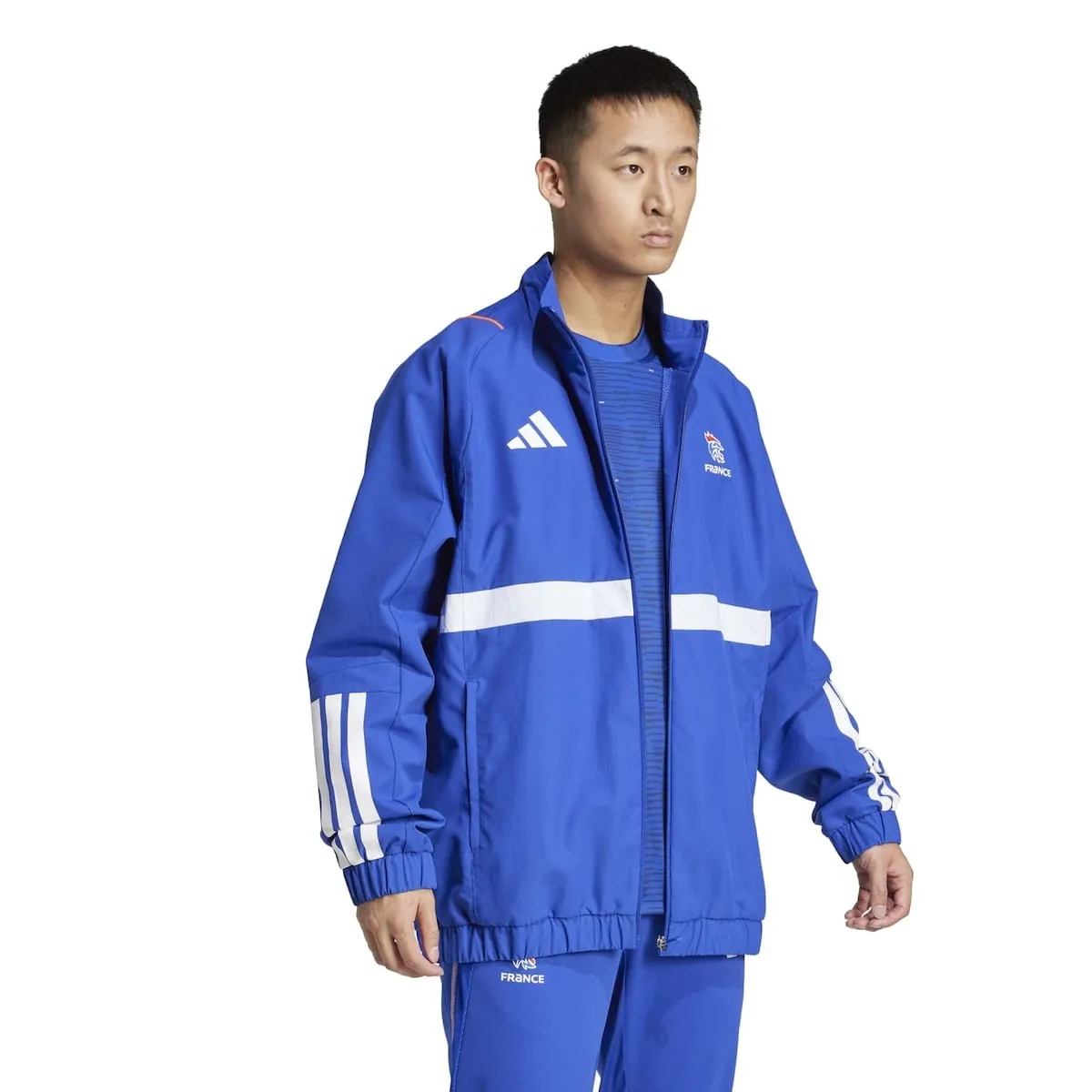 Мужская гандбольная куртка FFHB PR adidas, синий — фото 4