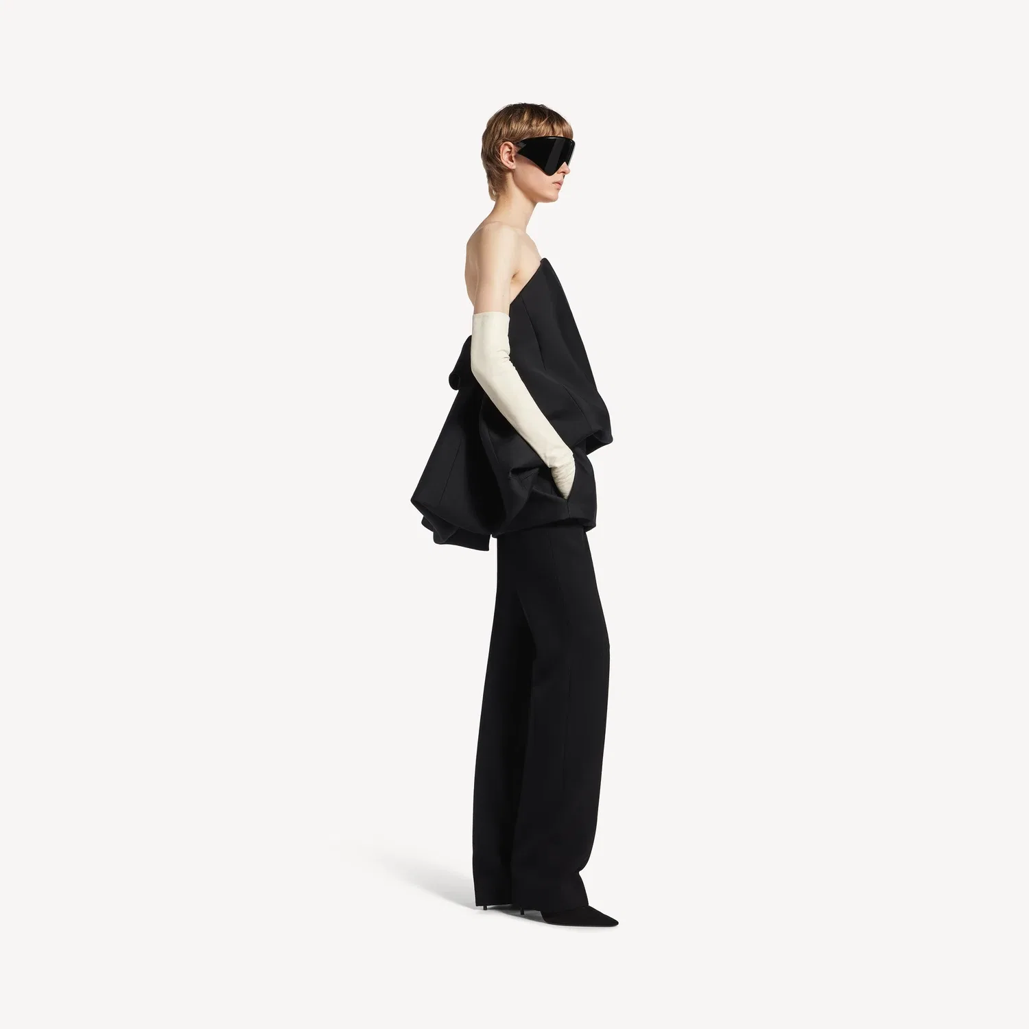 Женское мини-платье-баллон черного цвета BALENCIAGA, черный — фото 3