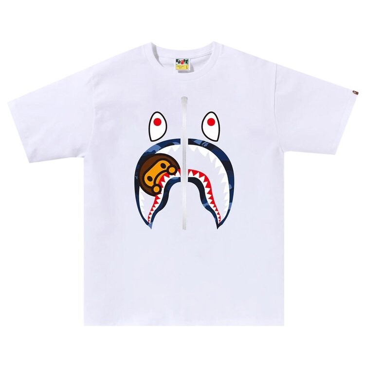 

Футболка BAPE Color Camo Milo Shark 'White/Navy', белый
