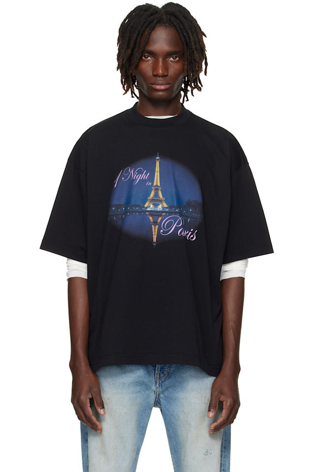 

Ночной Париж оверсайз футболка Vetements, черный