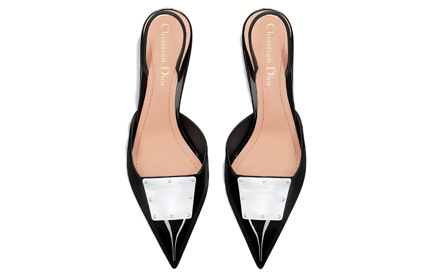 Парижанка Dior Irregular Heel на высоком каблуке 6 см женские черные — фото 2
