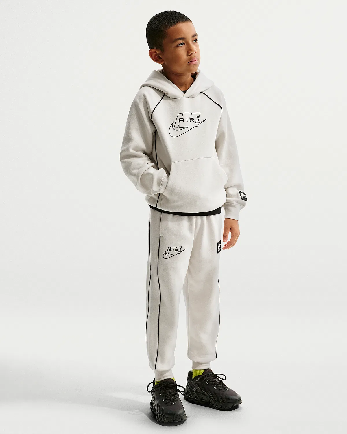 Детские спортивные штаны Nike Air из флиса, Light Bone/Black/Black