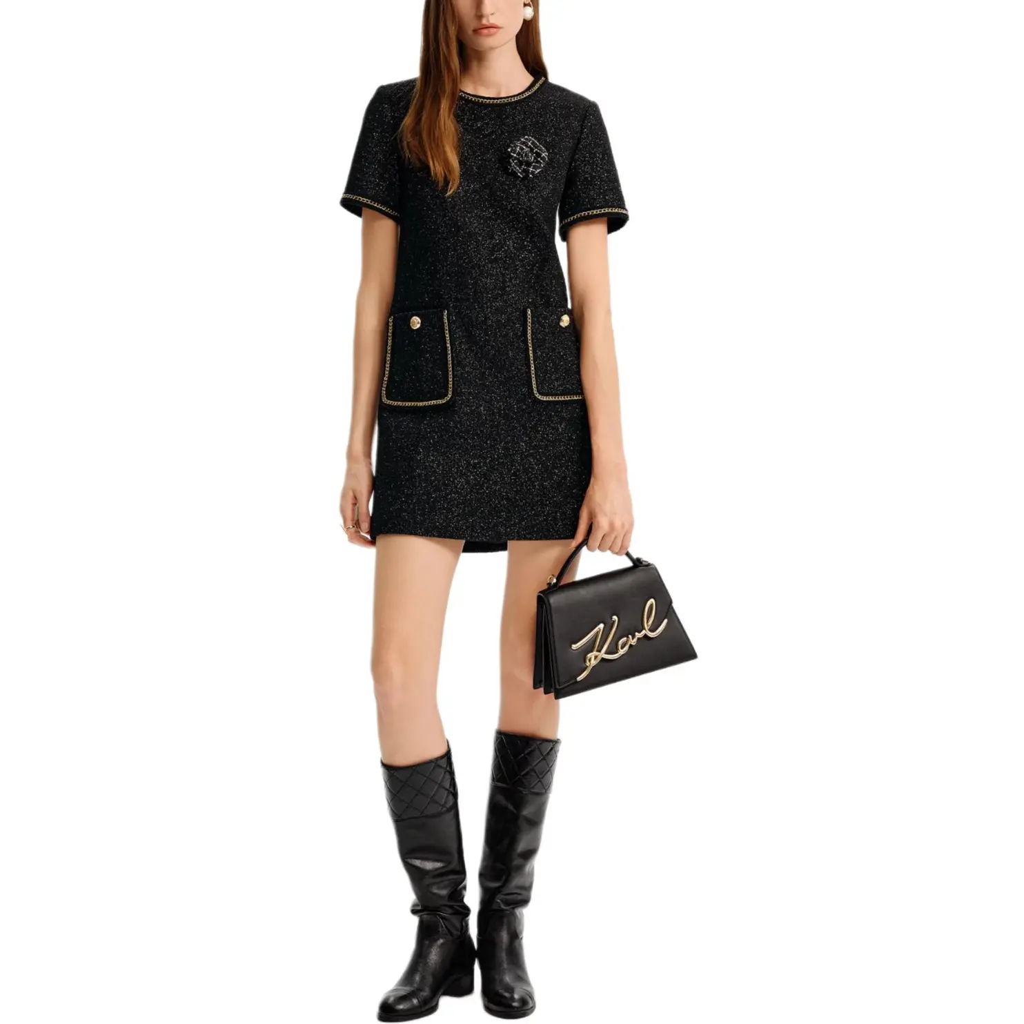 

KARL LAGERFELD / Karl Lagerfeld Jeans Платье с короткими рукавами KARL LAGERFELD женское черное