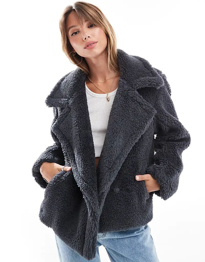 

Куртка борг с воротником серого цвета Threadbare