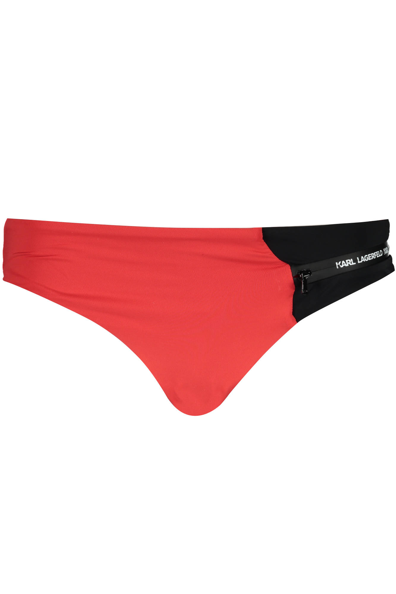 

Плавки женские Karl Lagerfeld Beachwear пляжные с молнией и логотипом, красный