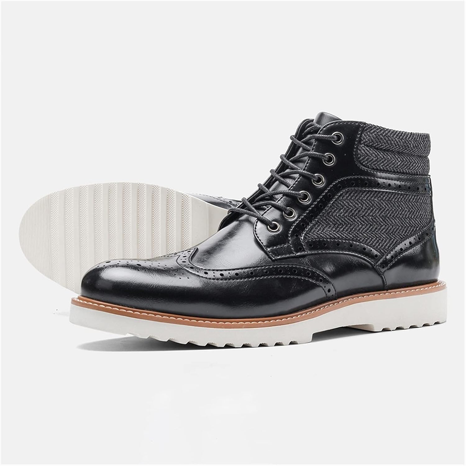 

Высокие походные ботинки, мужские классические ботинки, зимняя повседневная кожаная обувь до щиколотки Rishengchang, черный