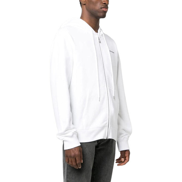 Толстовка Off-White Diag-Print Zip-Up Hoodie, белый — фото 3