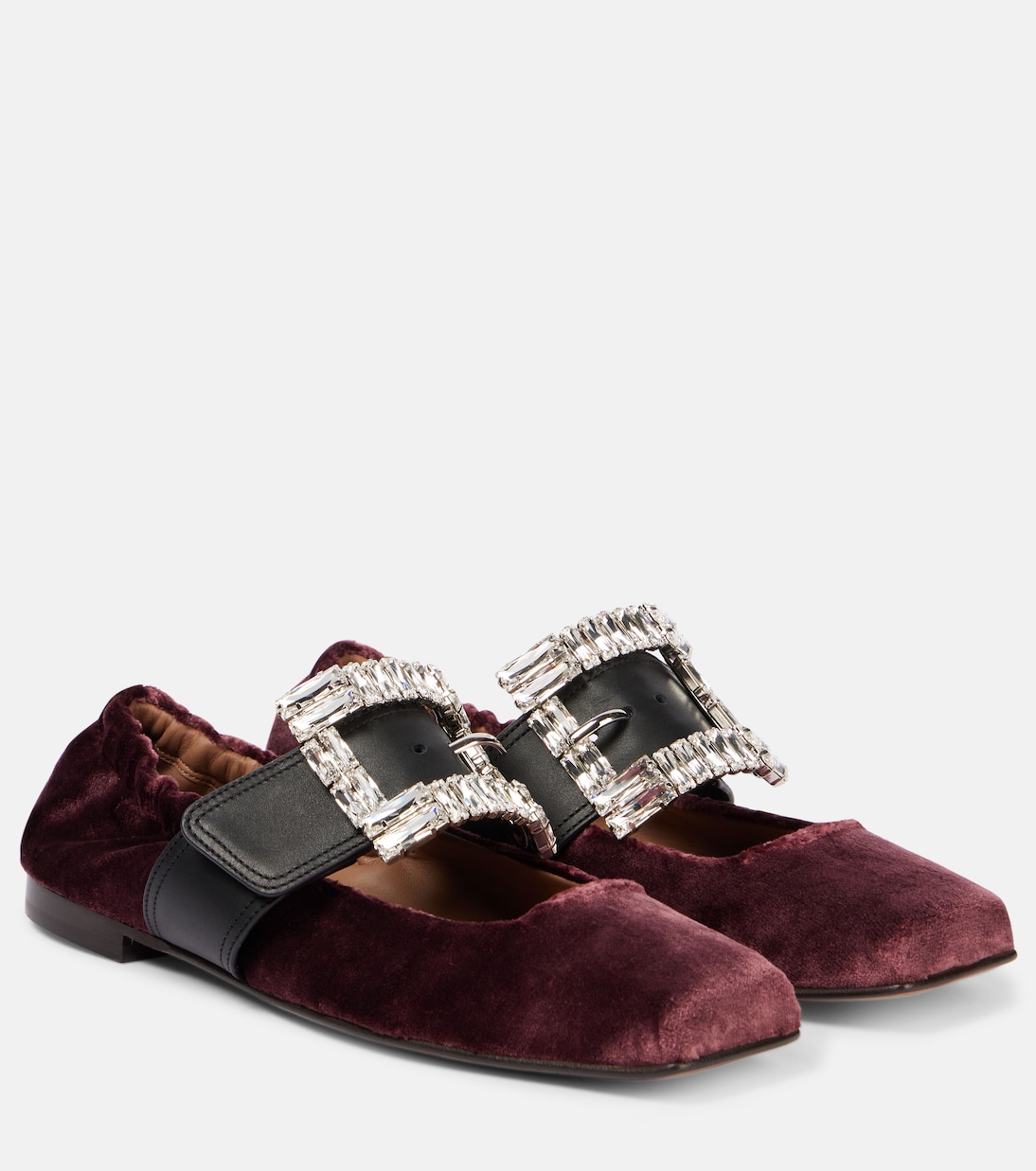 Расшитые бархатные балетки с кожаной отделкой Dolce&Gabbana, Vinaccia/Nero