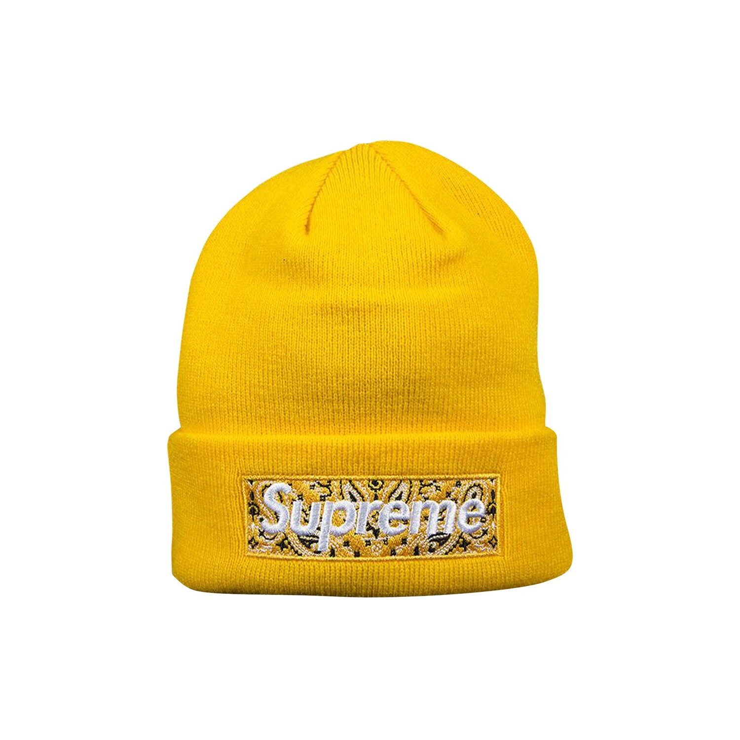 

Шапка-бини с логотипом Supreme x New Era Box, цвет Желтый