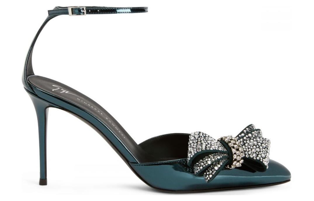Мартина 90 мм туфли-лодочки с кристаллами Giuseppe Zanotti, зеленые — фото 2