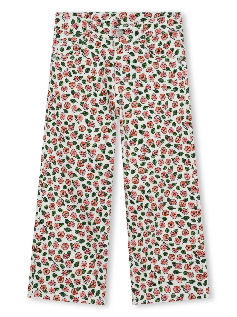 

Брюки с цветочным принтом Kenzo Kids, белый