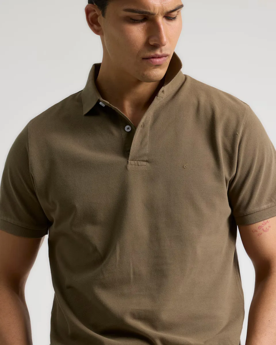 

Мужская поло из пике slim fit PuroEgo, цвет Kaki