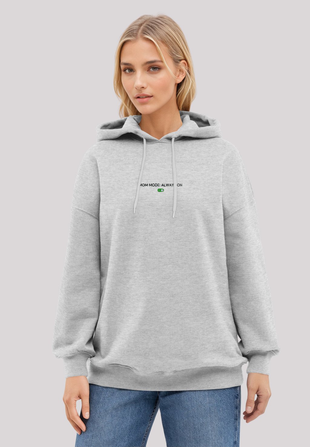 

Толстовка MOM MAMA MUTTERTAG MODE ALWAYS ON BESTICKT - Hoodie F4NT4STIC, серый