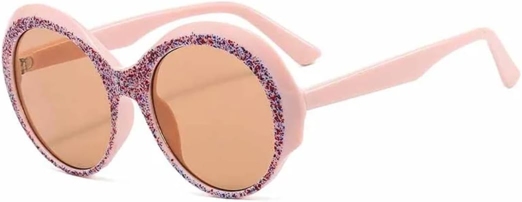 

Винтажные большие круглые солнцезащитные очки в панк-стиле для женщин, роскошные мужские очки для активного отдыха и путешествий, защита от УФ-излучения UV400 TVTBBVV, Pink Tea