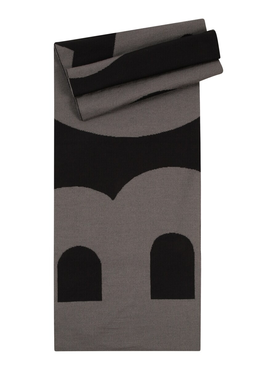 

Шарф BOSS Scarf Arev, серо-коричневый/черный