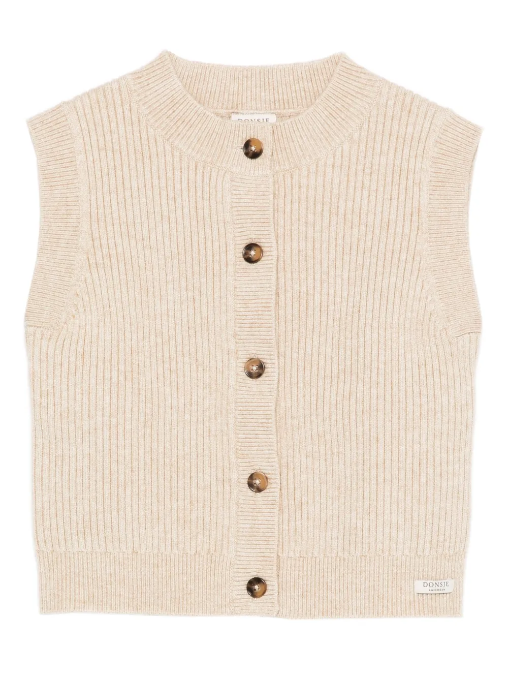 

Кардиган в рубчик без рукавов Donsje, нейтральный