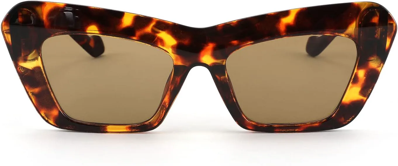 

Солнцезащитные очки Karsaer Vision в стиле ретро-винтаж «кошачий глаз» для женщин, квадратная оправа, стиль 90-х, модные классические очки 70-х, Tortoise C3