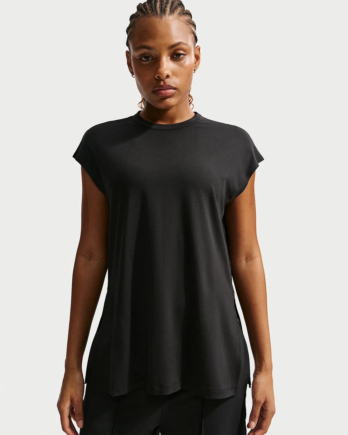 Женский топ-майка Dri-FIT Nike 24.7 ImpossiblySoft, Black/Black/Dark Smoke Grey
