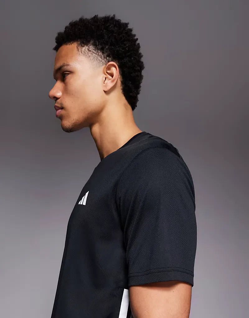 Футболка Adidas Performance Training essentials с тремя полосками, черный — фото 4