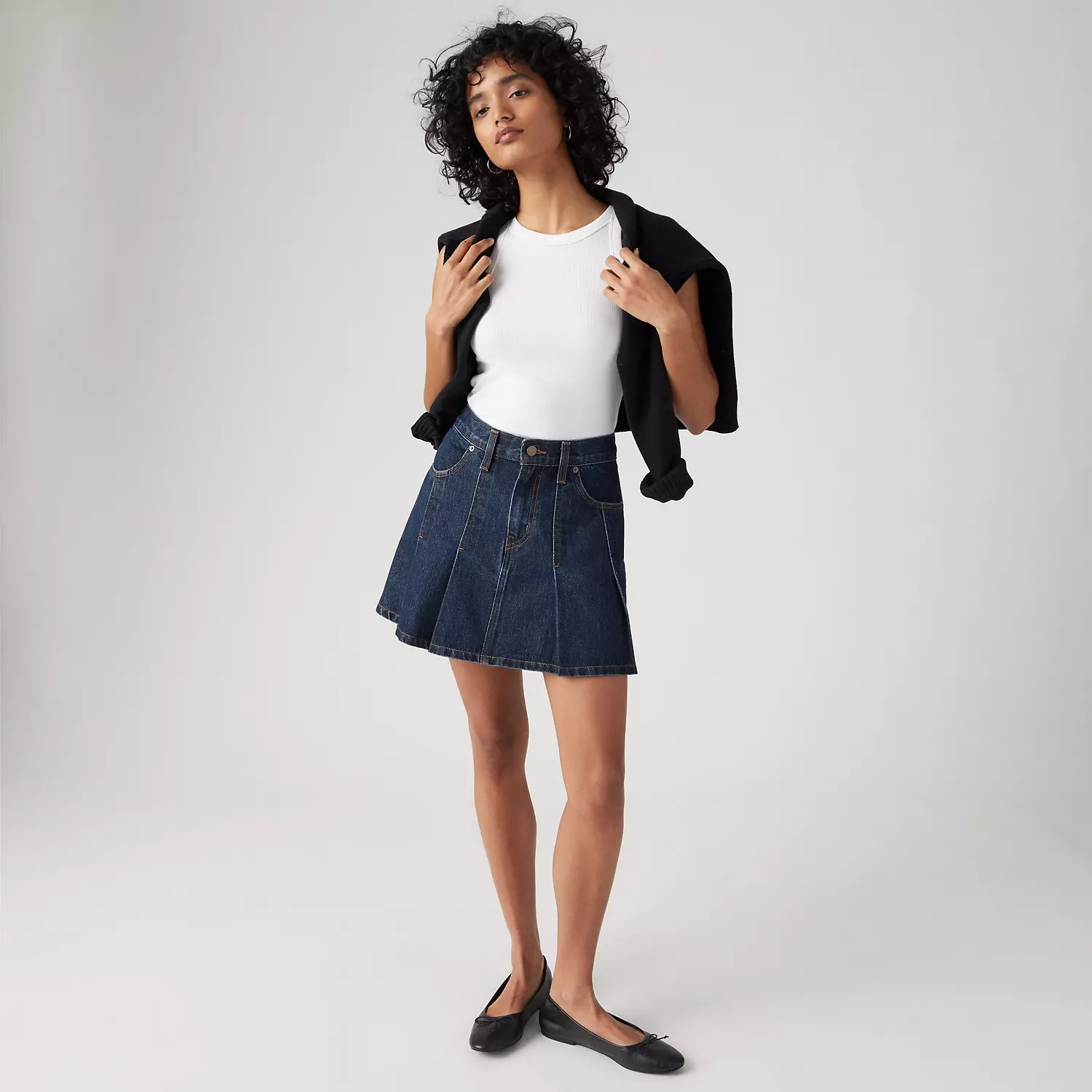 

Мини-юбка в складку Levi's, цвет Remember Together - Dark Wash