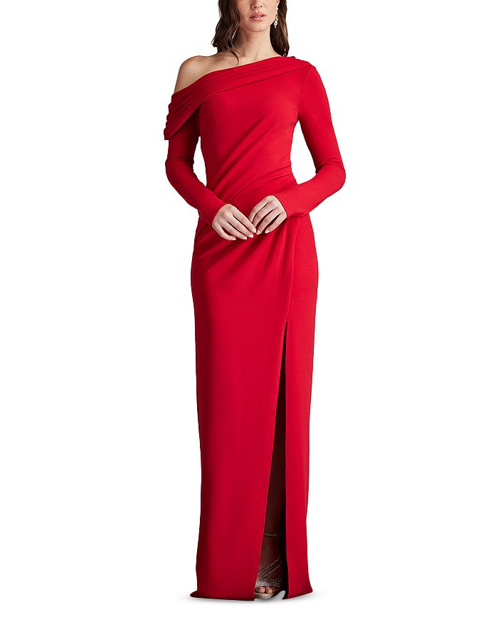 

Платье Arison с драпировкой и складками Tadashi Shoji, красный