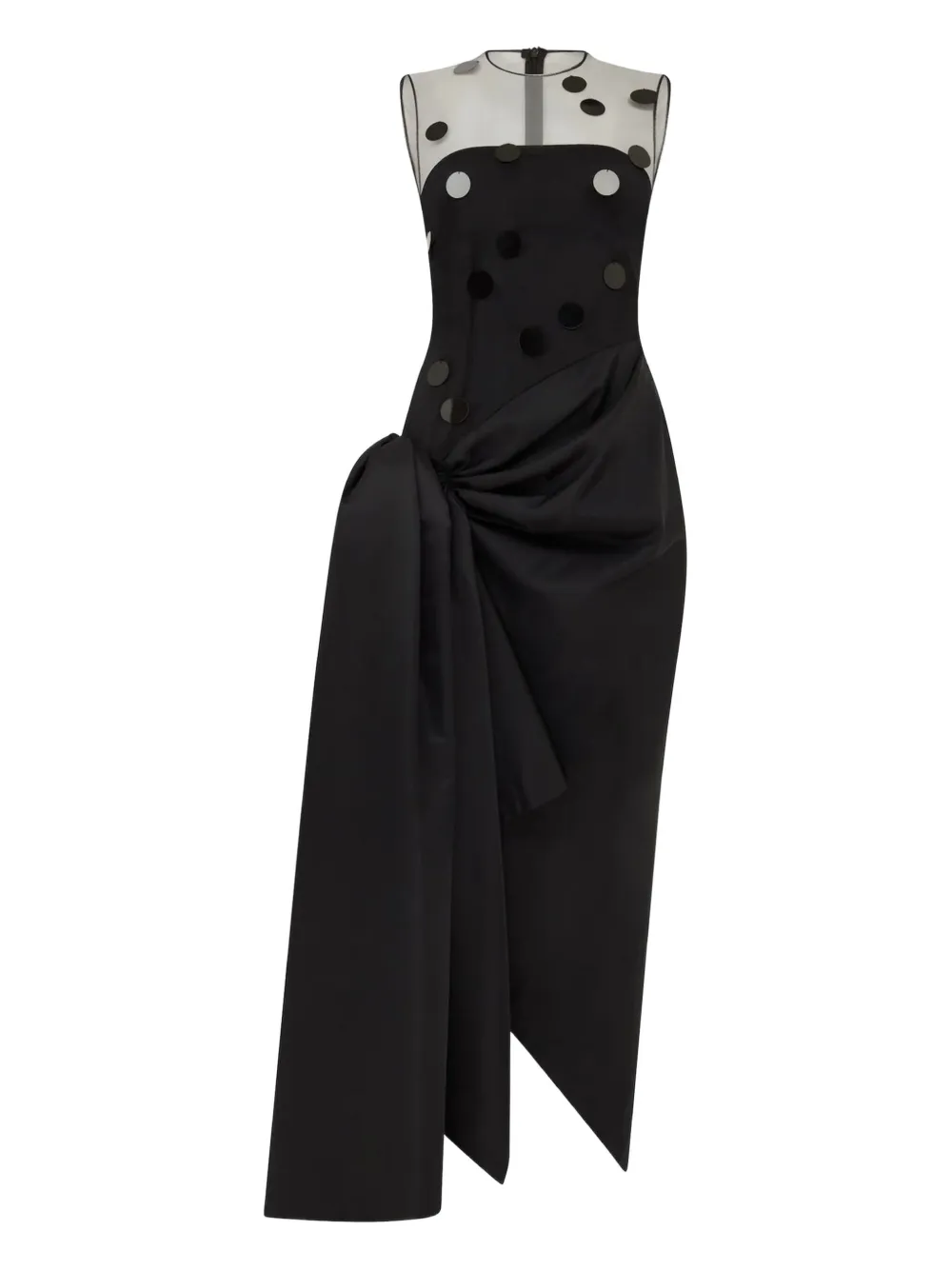

Драпированное платье в горох David Koma, черный