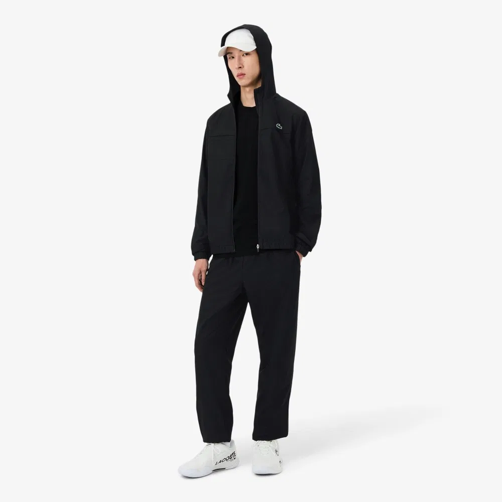 Мужские тренировочные тканые джоггеры чёрные от Lacoste — фото 4