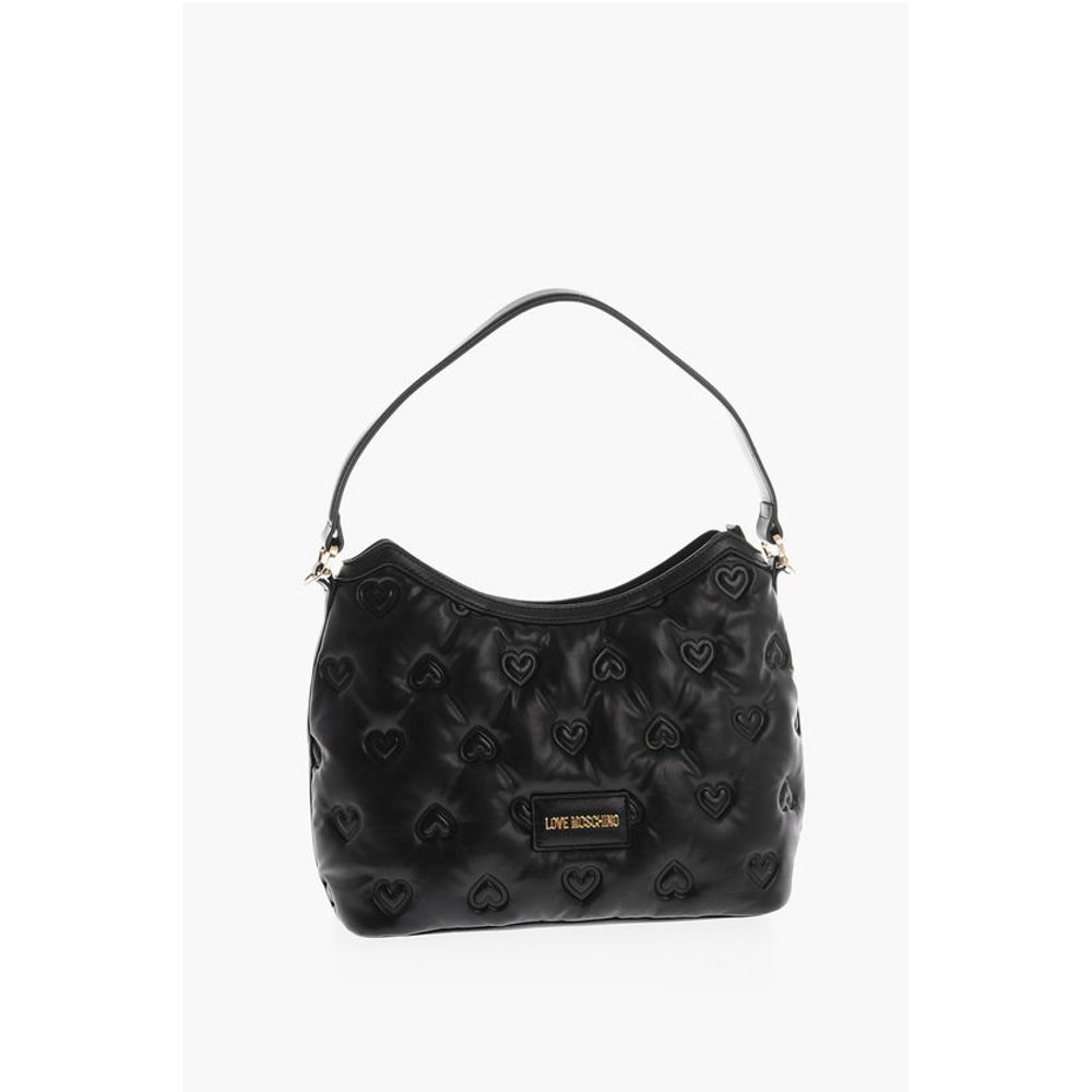 

Сумка-хобо из искусственной кожи с тиснением в виде сердец LOVE Moschino, Black